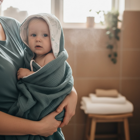 Cape de bain bébé petites feuilles