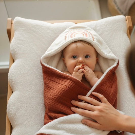 Cape de bain bébé bohème