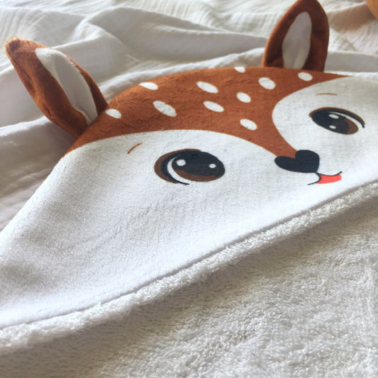 Cape de bain bébé biche