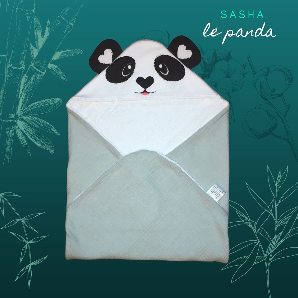 cape de bain bébé panda