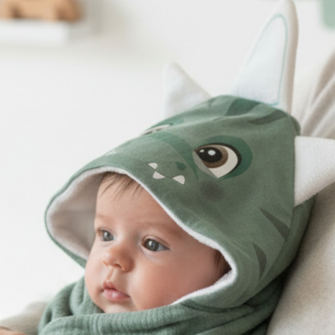 serviette bain bébé dino