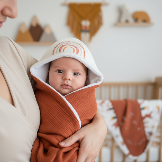Cape de bain bébé bohème