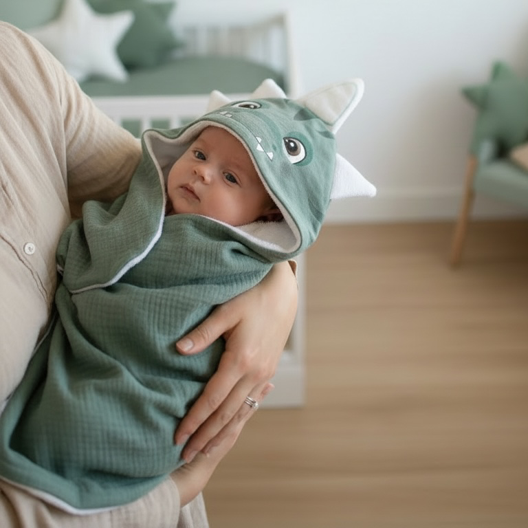 sortie de bain bébé dinosaure
