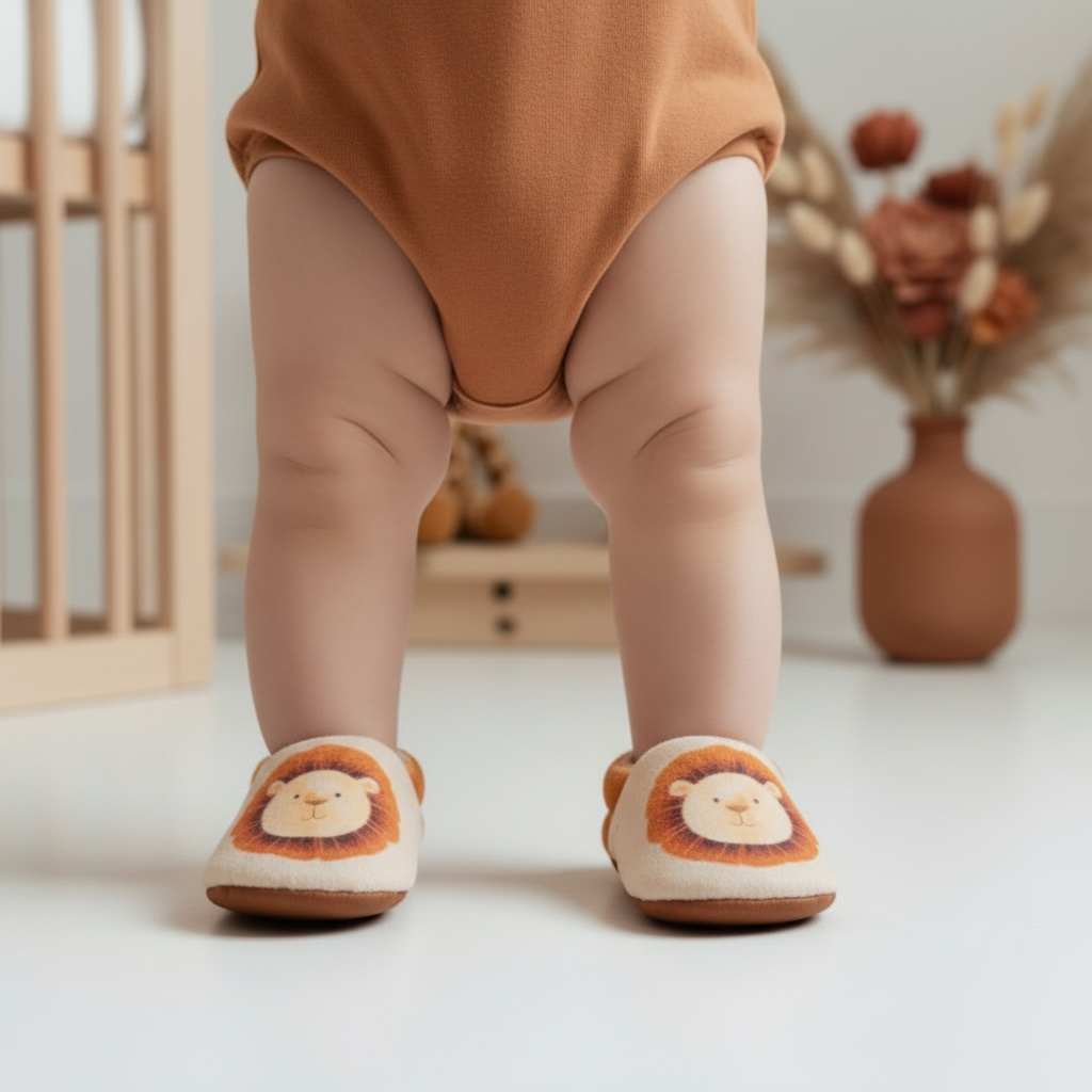 Chaussons bébé Lion